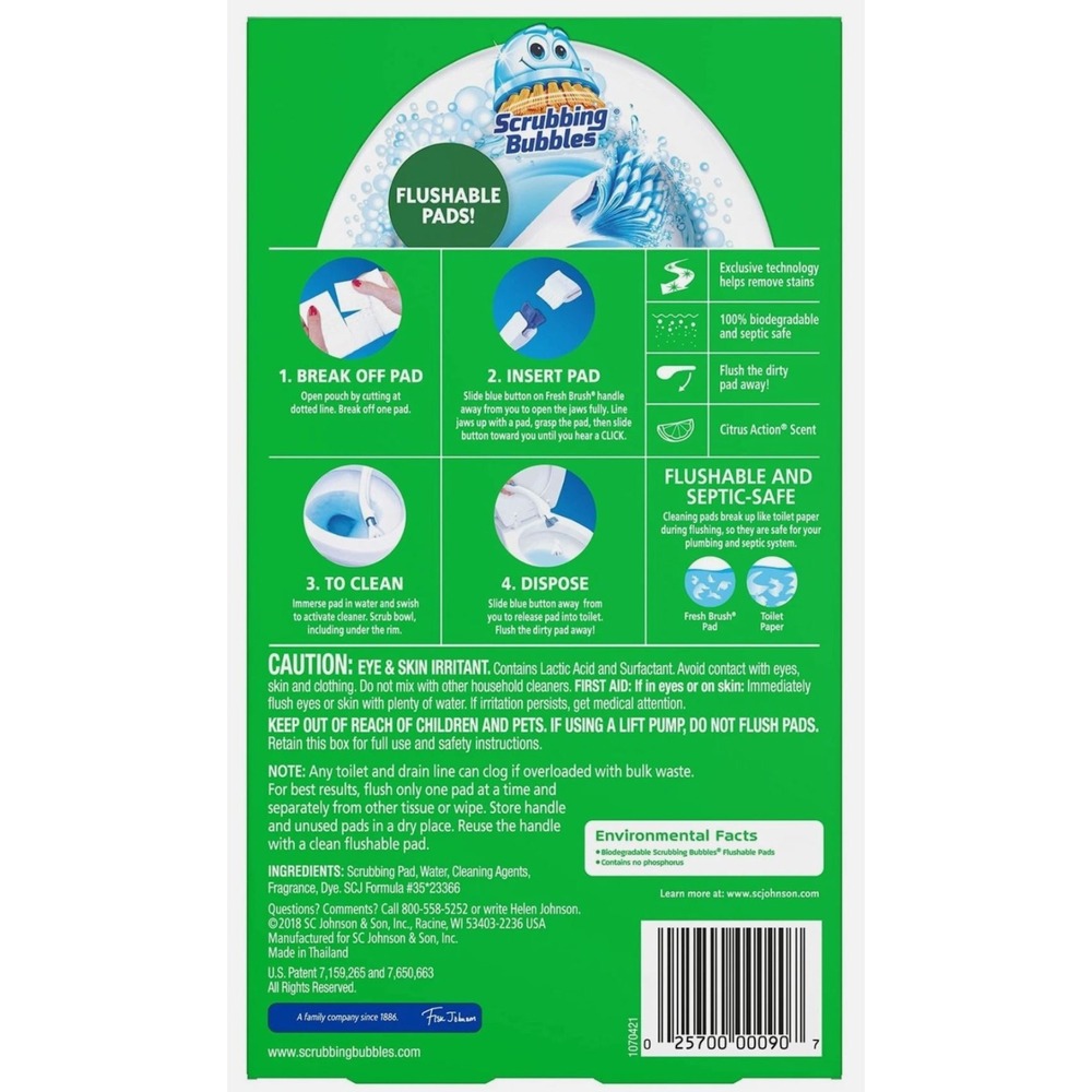 3X Scrubbing Bubbles Fresh Brush Flushable Refills Citrus Scent 10X3 = 30 Total - Picture 2 of 6